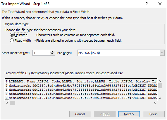 Excel fix csv step 2